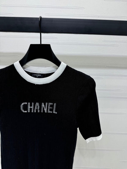 25 Spring and Summer New Color-contrast Striped Round Neck Short Sleeve