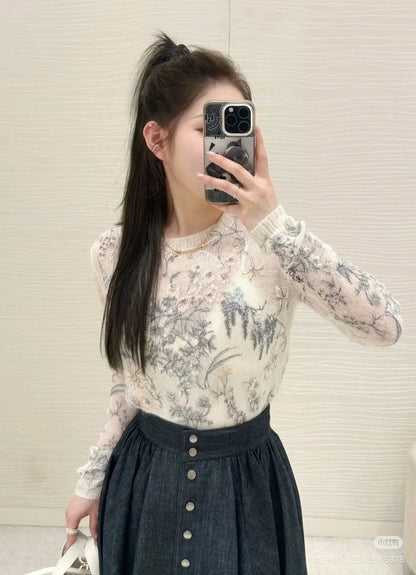 25 Fall Collection Crew Neck Ribbed Neck Sweater