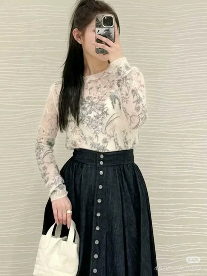 25 Fall Collection Crew Neck Ribbed Neck Sweater