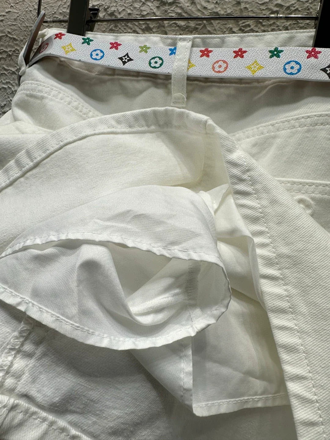 25 Summer New Embroidered Letters Washed Denim Skirt (With Belt)