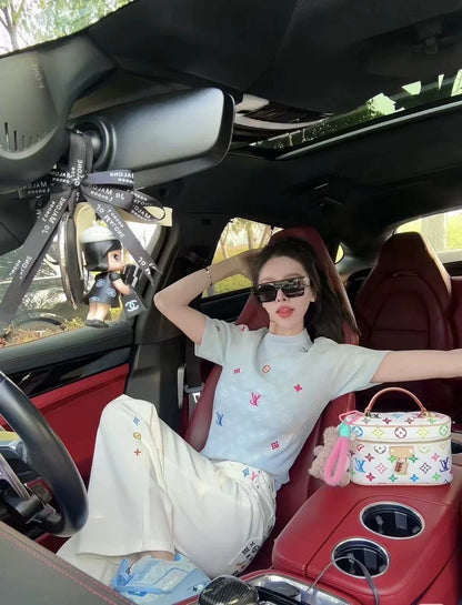 25ss new spring dark pattern jacquard knitted T-shirt