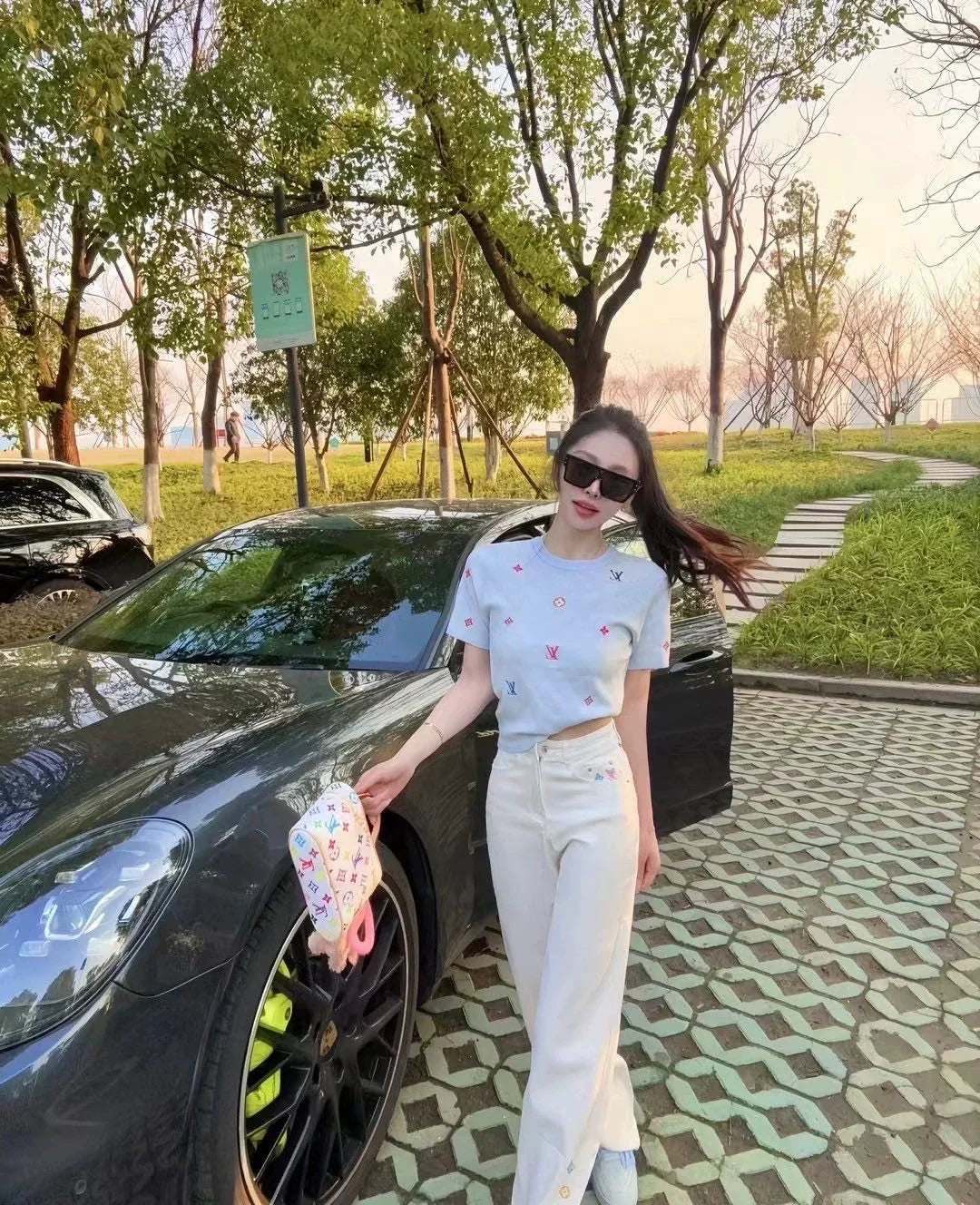 25ss new spring dark pattern jacquard knitted T-shirt