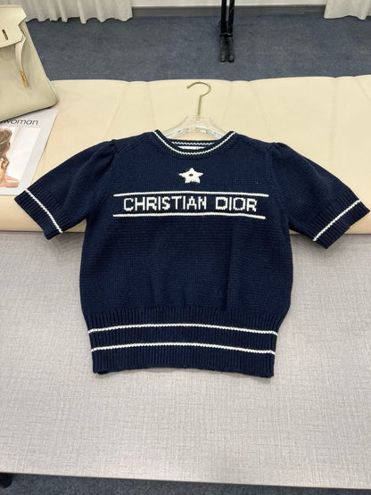 25 Star Letters Knitted Short Sleeves