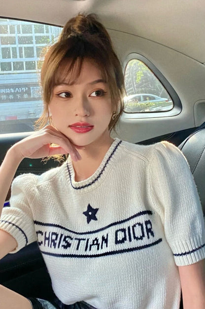 25 Star Letters Knitted Short Sleeves