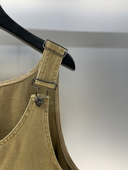 25 new letter jacquard denim overalls skirt