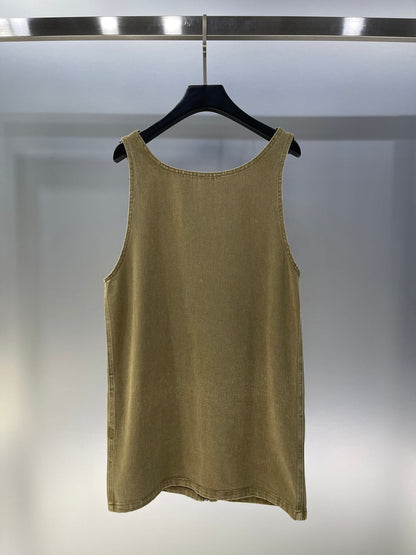 25 new letter jacquard denim overalls skirt