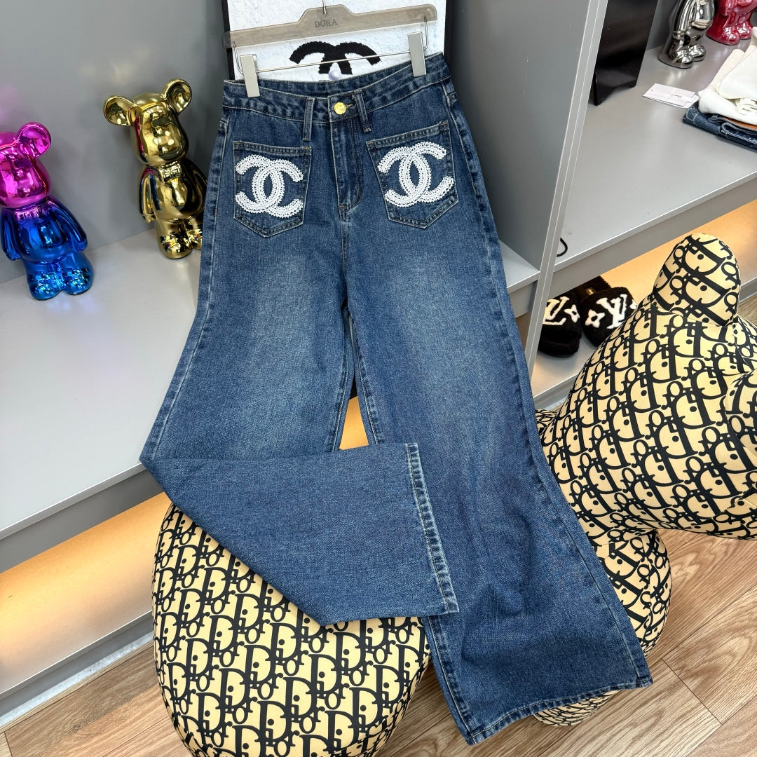 25fw High waisted wide leg straight leg pants