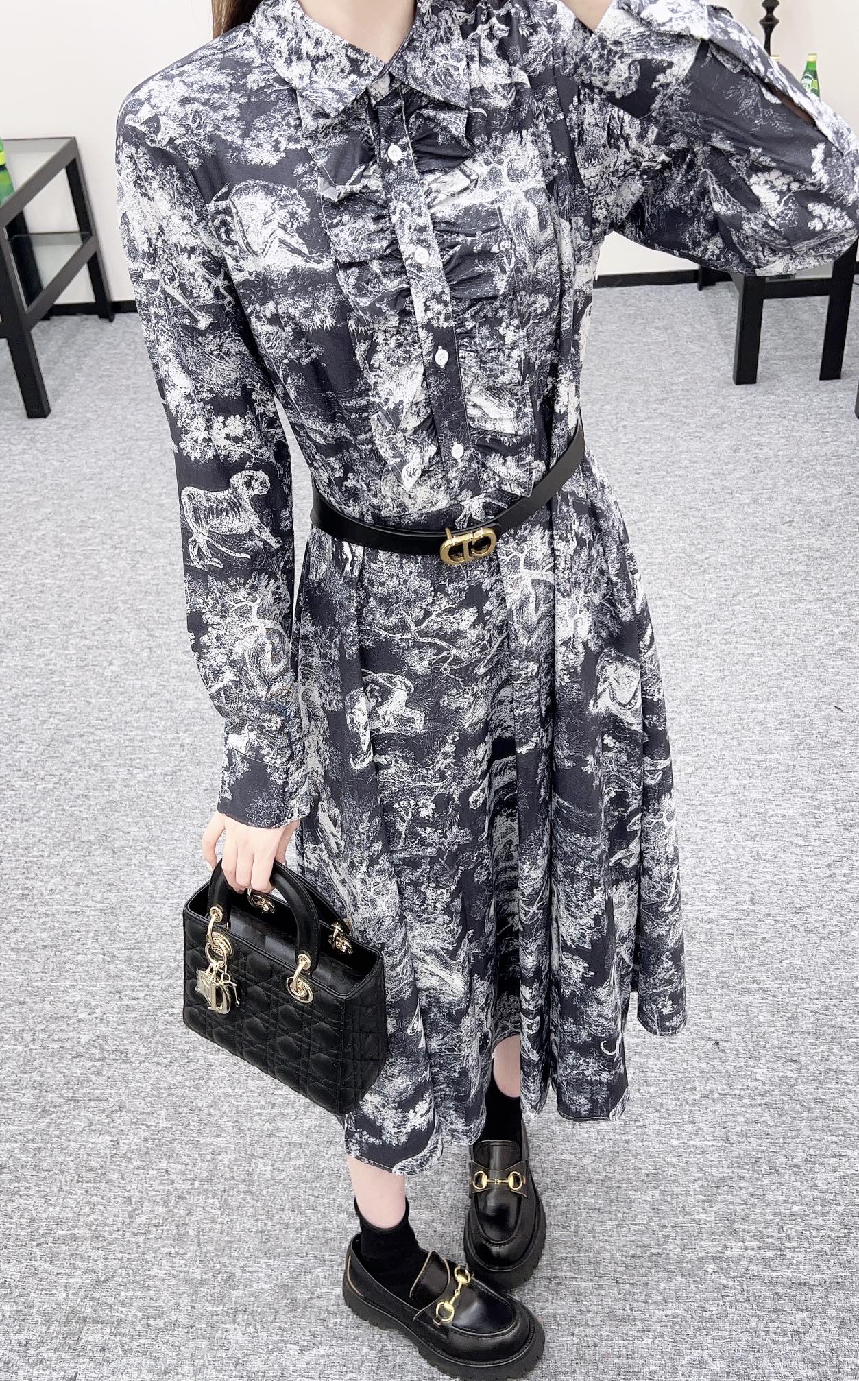 25fw Printed belt dress