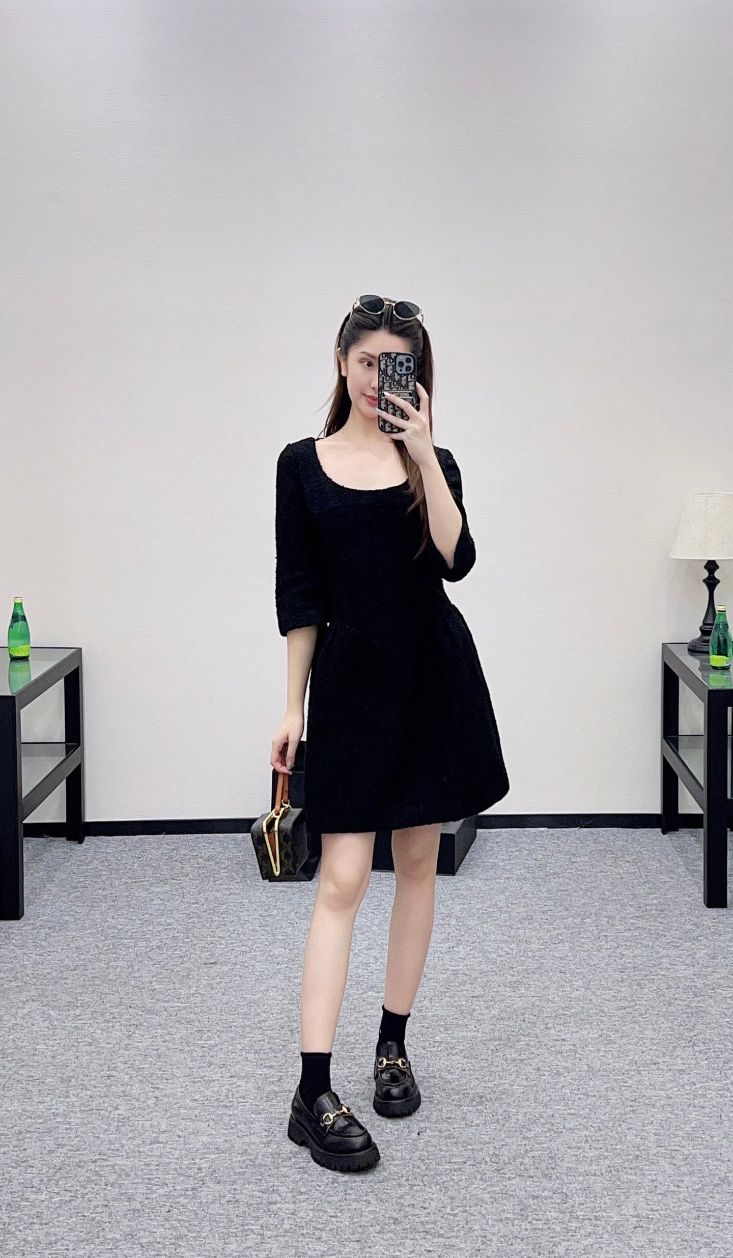 25fw Mid sleeve round neck dress