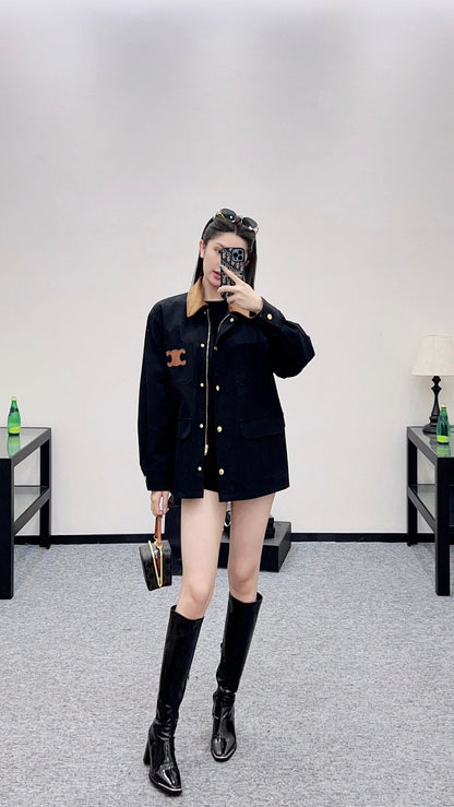 25fw Corduroy collar contrasting coat