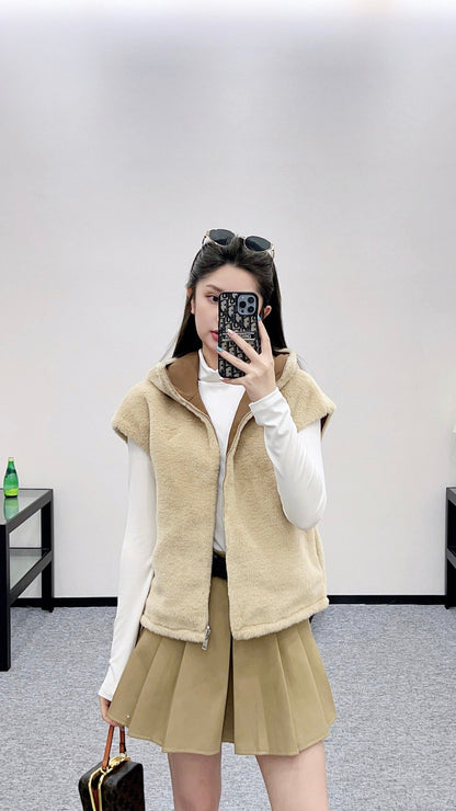 25fw Wearing fur vest on both sides