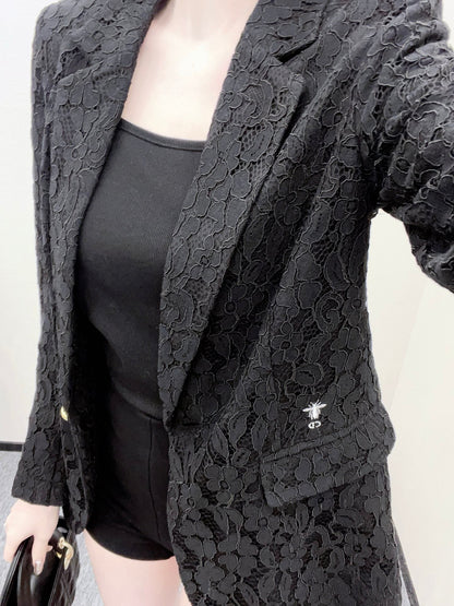 25fw Embroidered collar suit jacket