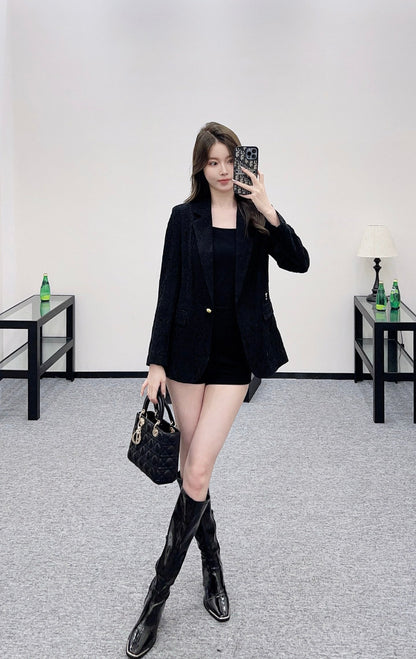 25fw Embroidered collar suit jacket