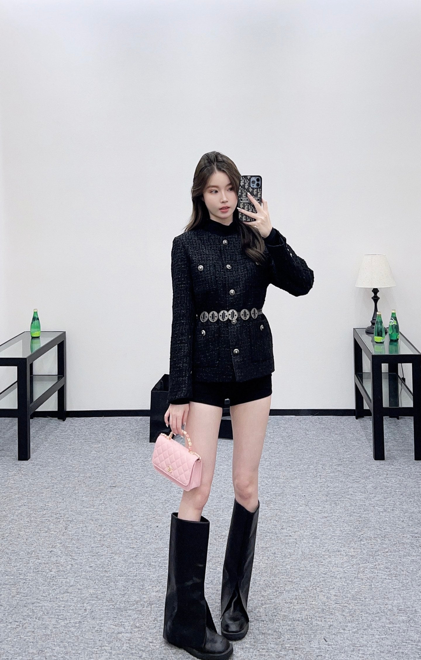 25fw Round neck belt woven jacket