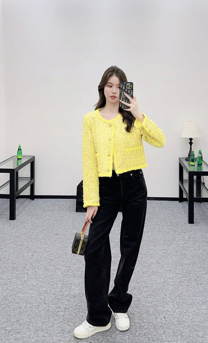 25fw Colorful edge tied woven jacket