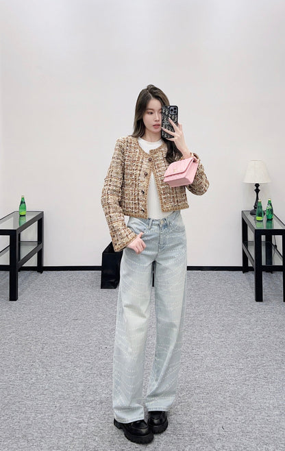 25fw Woolen edge tied jacket