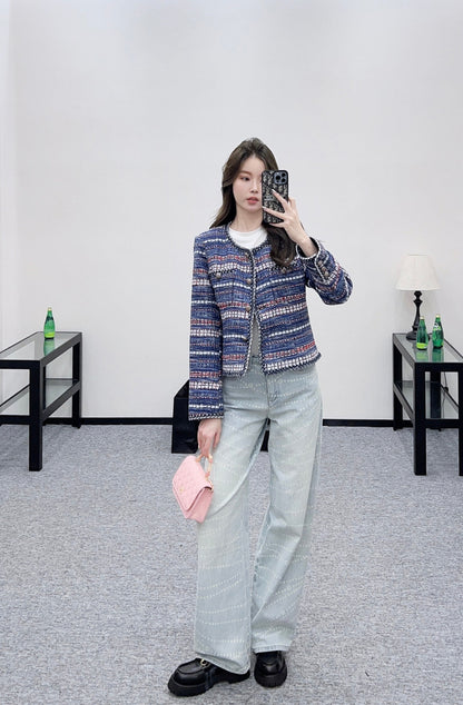 25fw Woolen edge tied jacket