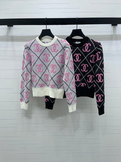 25fw Lingge round neck knitted sweater