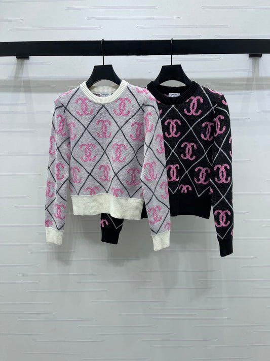 25fw Lingge round neck knitted sweater