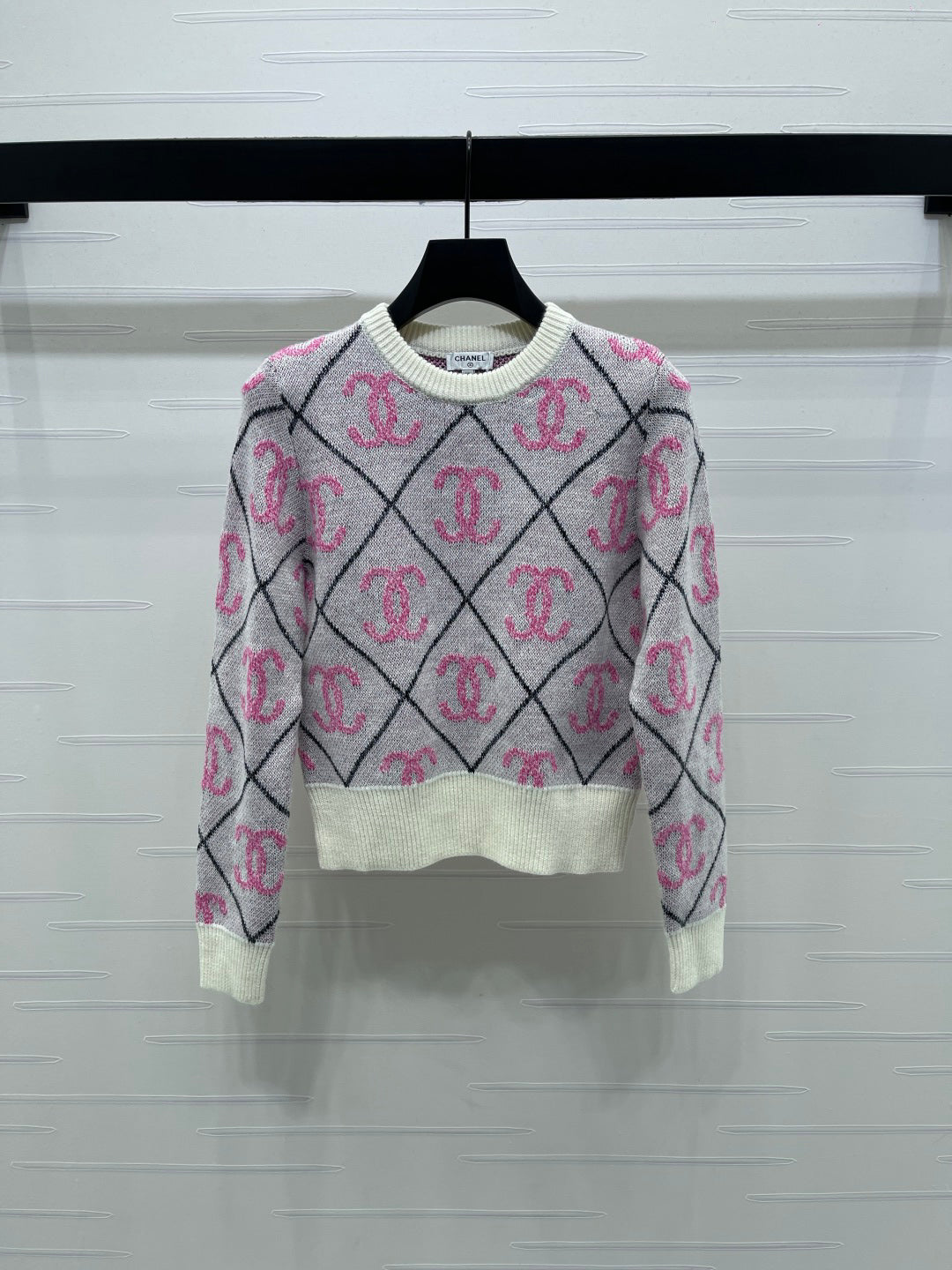 25fw Lingge round neck knitted sweater