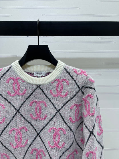 25fw Lingge round neck knitted sweater