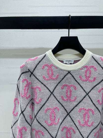 25fw Lingge round neck knitted sweater