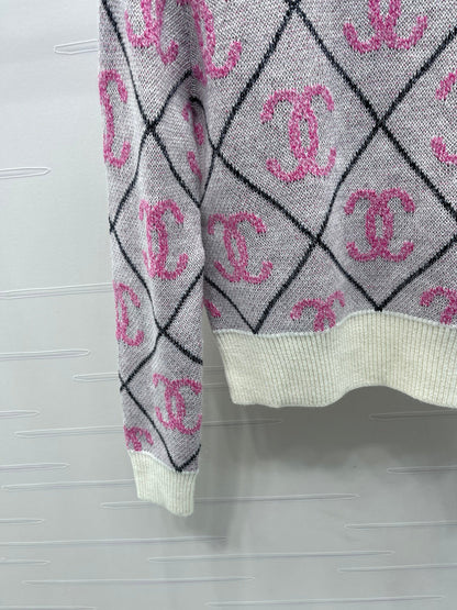 25fw Lingge round neck knitted sweater