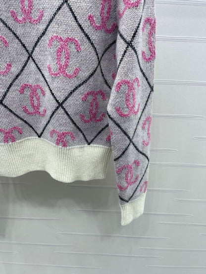 25fw Lingge round neck knitted sweater