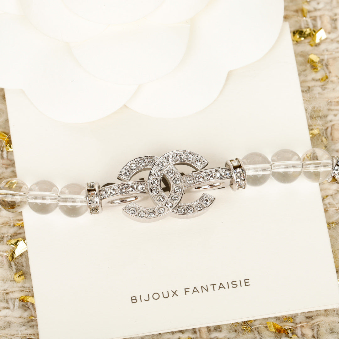 25ss full diamond double c pearl bracelet