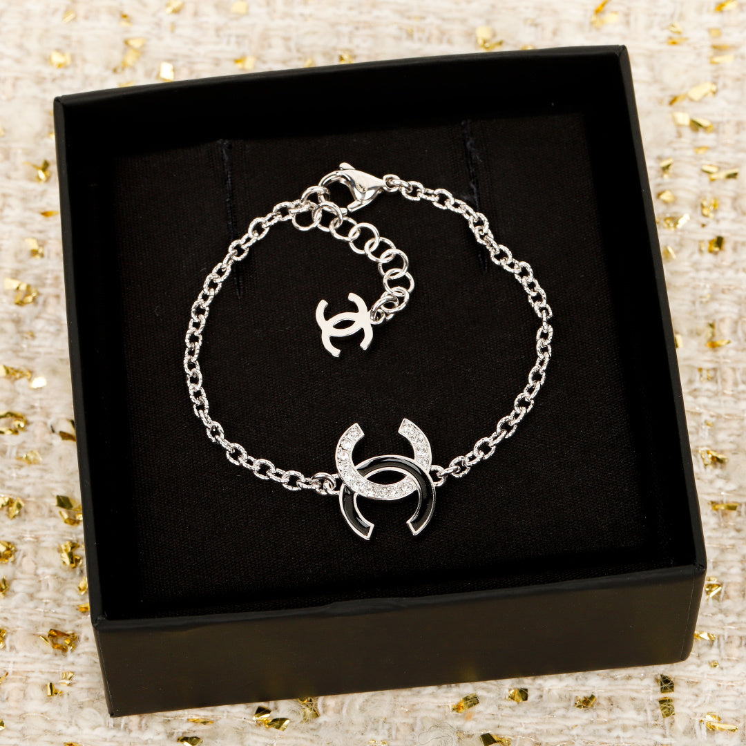 25ss double c half diamond bracelet