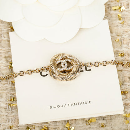 25ss brushed rotating thread button necklace