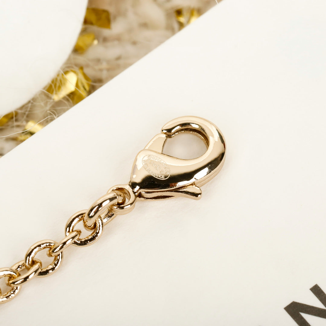 25ss brushed rotating thread button necklace