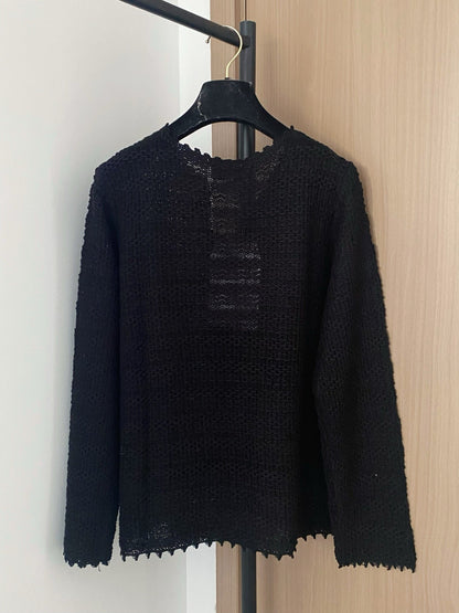 25fw Horizontal woven knitted long sleeves