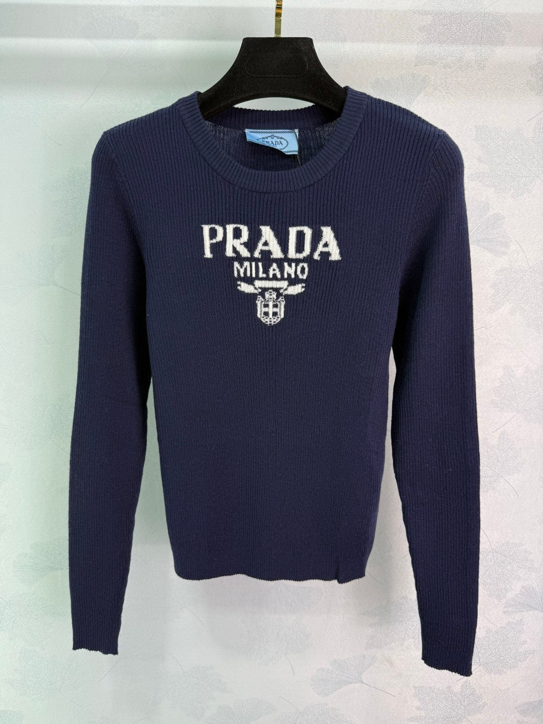 25fw Logo slim fit knitted long sleeved shirt