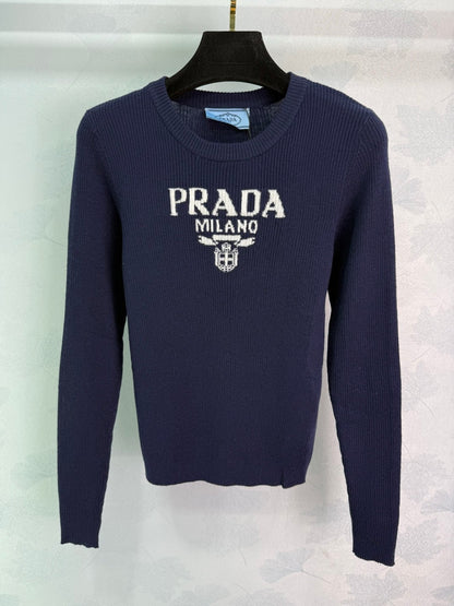 25fw Logo slim fit knitted long sleeved shirt