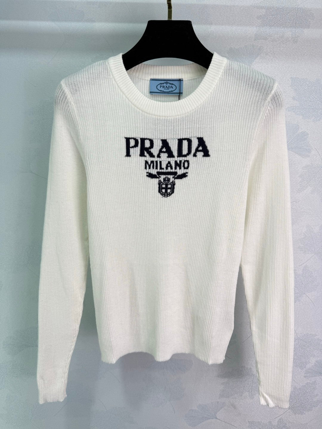 25fw Logo slim fit knitted long sleeved shirt