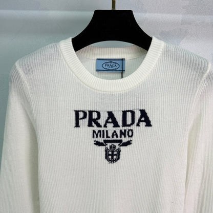 25fw Logo slim fit knitted long sleeved shirt