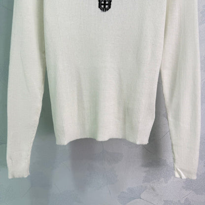 25fw Logo slim fit knitted long sleeved shirt