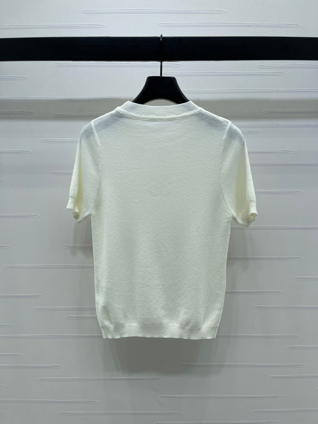 25fw Butterfly Embroidered Knitted Short Sleeve