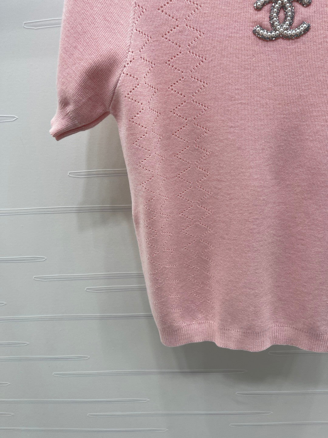 25fw Butterfly Embroidered Knitted Short Sleeve