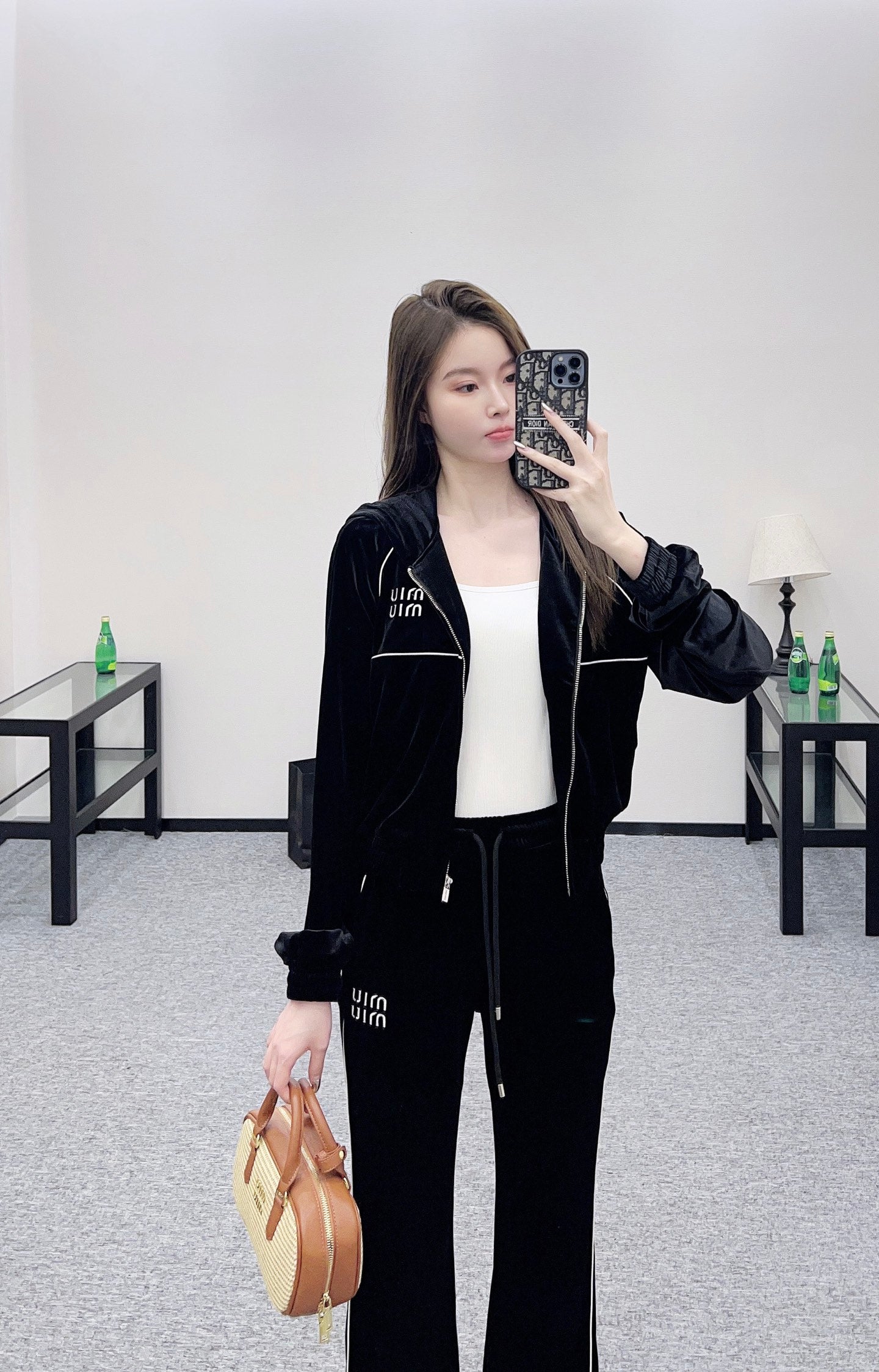 25fw Hooded jacket wide leg pants set