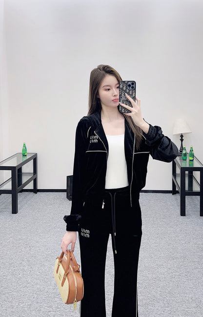 25fw Hooded jacket wide leg pants set