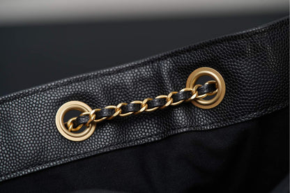 Drawstring bucket bag（Black)