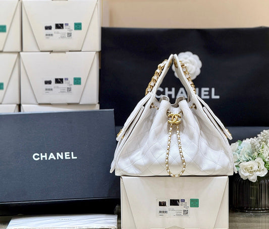 Drawstring bucket bag （WHite）