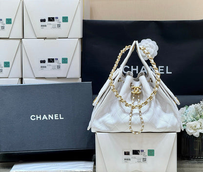 Drawstring bucket bag （WHite）