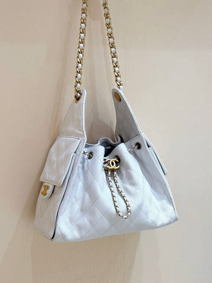 Drawstring bucket bag （WHite）