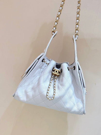 Drawstring bucket bag （WHite）
