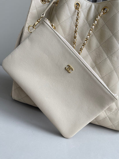 Drawstring bucket bag (beige)