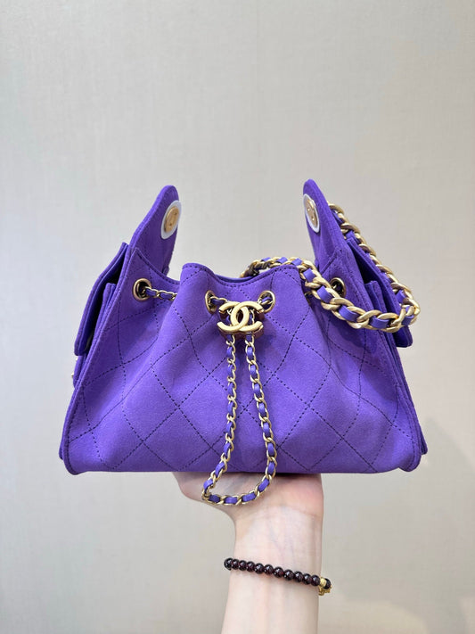 25C suede hippie bag (Purple）