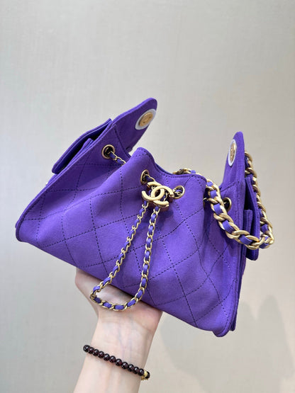 25C suede hippie bag (Purple）